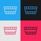 Pop art line Sauna bucket icon isolated on color background. Vector