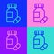 Pop art line Sedative pills icon isolated on color background. Vector