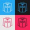 Pop art line Shirt icon isolated on color background. Vector
