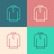 Pop art line Shirt kurta icon isolated on color background. Vector