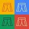 Pop art line Short or pants icon isolated on color background. Vector