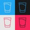 Pop art line Shot glass icon isolated on color background. Vector