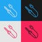 Pop art line Soldering iron icon isolated on color background. Vector