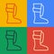 Pop art line Sport boxing shoes icon isolated on color background. Wrestling shoes. Vector