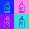 Pop art line Spray against insects icon isolated on color background. Vector