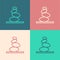 Pop art line Stack hot stones icon isolated on color background. Spa salon accessory. Vector
