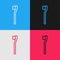 Pop art line Toothbrush icon isolated on color background. Vector Illustration