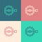 Pop art line Trap hunting icon isolated on color background. Vector