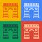 Pop art line Triumphal Arch icon isolated on color background. Landmark of Paris, France. Vector