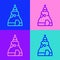 Pop art line The Tsar bell in Moscow monument icon isolated on color background. Vector