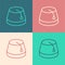 Pop art line Turkish hat icon isolated on color background. Vector