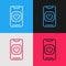 Pop art line Turn off robot from phone icon isolated on color background. Vector