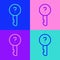 Pop art line Undefined key icon isolated on color background. Vector Illustration
