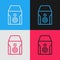 Pop art line Uninterruptible power supply UPS icon isolated on color background. Vector