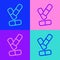 Pop art line Vitamin complex of pill capsule icon isolated on color background. Healthy lifestyle. Vector