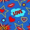 Pop art love pattern