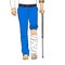 Pop art men legs in plaster, cane and support. Rehabilitation means. Vector Object on a white background