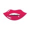 Pop art mouth and lips, female lips and teeth, flat icon design