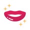 Pop art mouth and lips, smiling mouth stars decoration, flat icon design