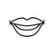 Pop art mouth smiling line style icon