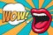 Pop Art Mouth with Wow Bubble