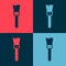 Pop art Paint brush icon isolated on color background. For the artist or for archaeologists and cleaning during