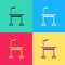 Pop art Pet grooming table icon isolated on color background. Vector