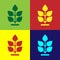 Pop art Plant icon isolated on color background. Seed and seedling. Leaves sign. Leaf nature. Vector
