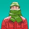 Pop Art Portrait of Man in Warm Winter Clothes