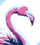 Pop art portrait of tropical flamingo. Vector illustration