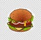 Pop art retro burger