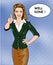 Pop art retro style woman showing thumb up hand sign with well done speech bubble. Comic drawn design vector