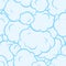 Pop art smoke seamless vector pattern blue