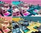 Pop-art style Low-rise Architecture of the sea coast -lounge