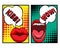 Pop art style template with lips