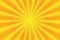 Pop art sunburst pattern, comic halftone background. Retro explosion backdrop. Radial rays with dots, yellow sunbeam. Vector