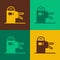 Pop art Turnstile icon isolated on color background. Vector