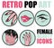 Pop Art Web site Icons Set - Beauty Woman Hand Nails Hair Face L