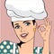 Pop art woman cook