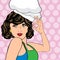 Pop art woman cook