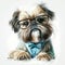 A Pop of Color: Shih Tzu Puppy in Pastel Headband AI Generated