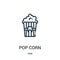 pop corn icon vector from fair collection. Thin line pop corn outline icon vector illustration. Linear symbol for use on web and