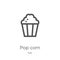 pop corn icon vector from fair collection. Thin line pop corn outline icon vector illustration. Outline, thin line pop corn icon