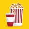 Pop corn soda straw food cinema