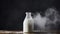 Pop-culture Milk Jug On Organza Countertop: Grungy Aesthetics In Studio Lighting