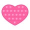 Pop it fuchsia pink heart for a Valentines day as a fashionable silicon fidget toy. Addictive anti-stress cute toy in