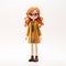 Pop Kei Inspired Cartoon Girl Figurine With Glasses And Orange Coat