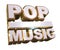 Pop music - Golden 3d logo