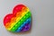 Pop it, A relaxing rainbow-colored toy for Tapping heart-shaped bubbles with your fingers