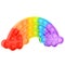 Pop it silicone rainbow anti-stress toy isolated on white background. Simple dimple, popular modern stress relief toys for adults